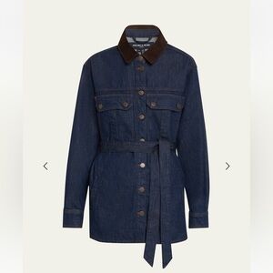 Veronica Beard Mikaela Shacket with cord collar